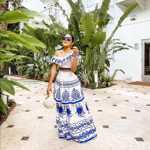 Red Dress Boutique Dresses & Skirts - RED DRESS BOUTIQUE  Blue Print Two Piece Set